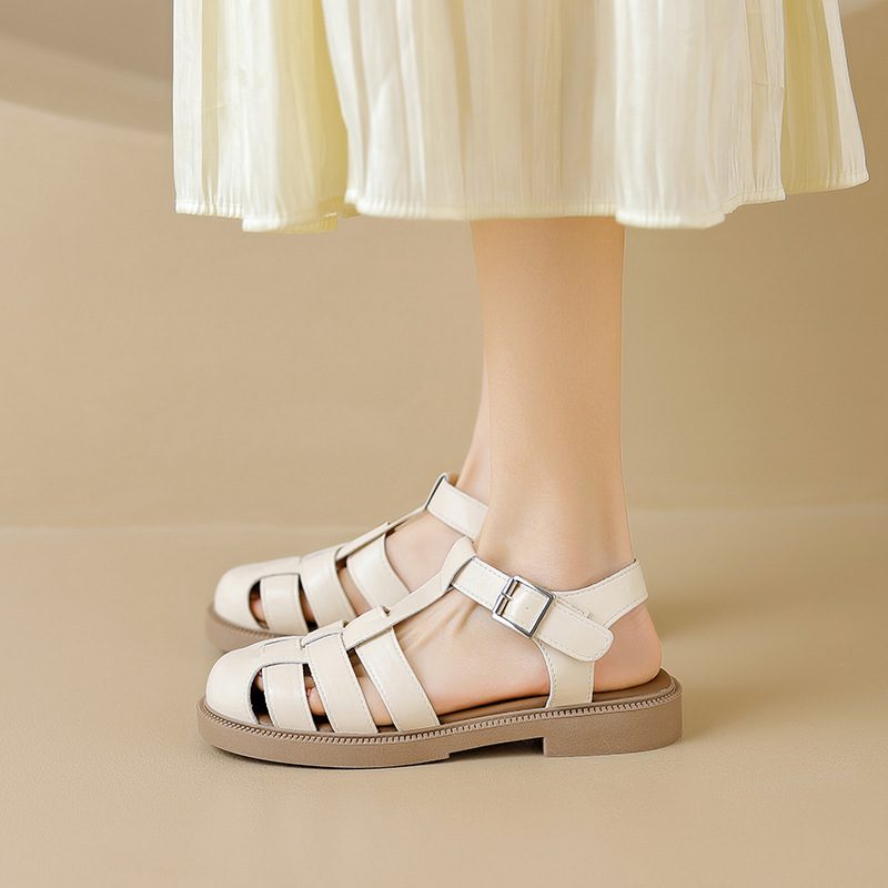 Angi Sommer Gladiator Sandaler Til Kvinder - Beige
