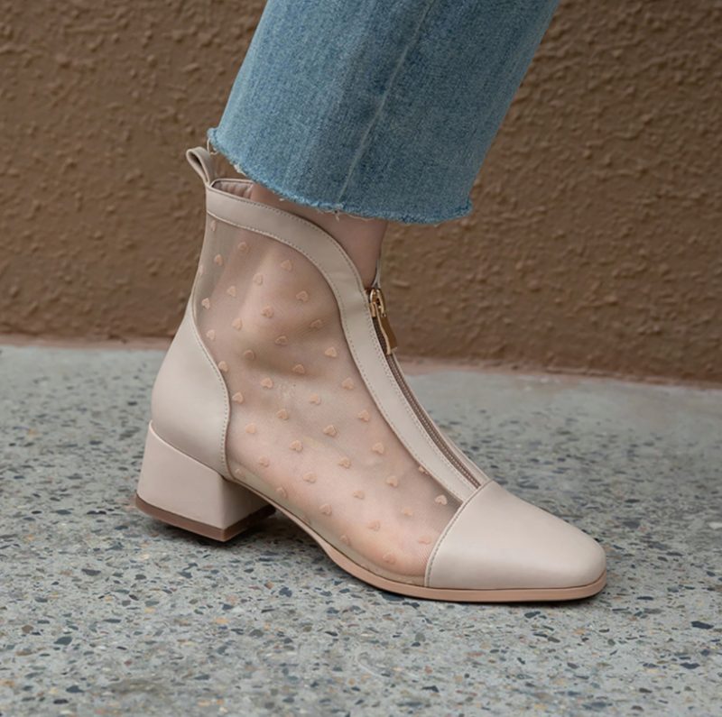 Angie Støvletter Ankellængde - Beige