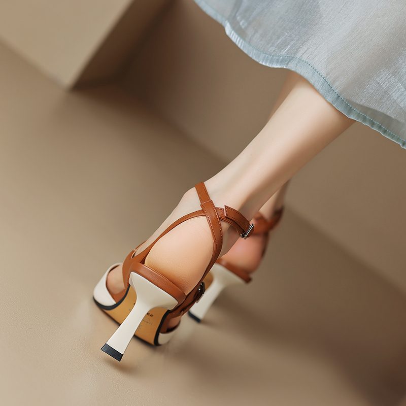 Antonia Slingbacks-sandaler I Læder Til Kvinder - Grøn
