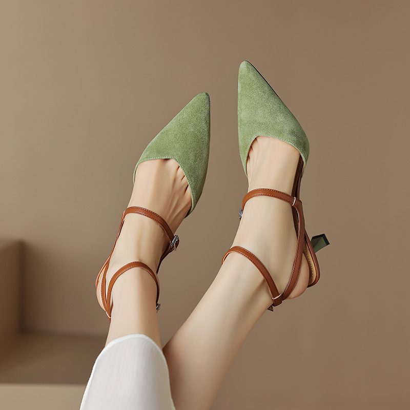 Antonia Slingbacks-sandaler I Læder Til Kvinder - Grøn