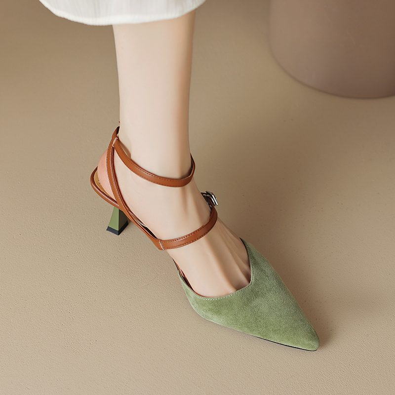 Antonia Slingbacks-sandaler I Læder Til Kvinder - Grøn