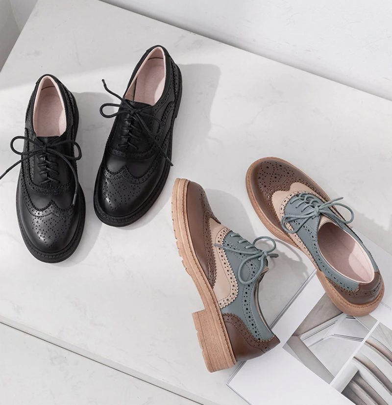 Aquamarine Oxfords Sko Til Kvinder - Brun
