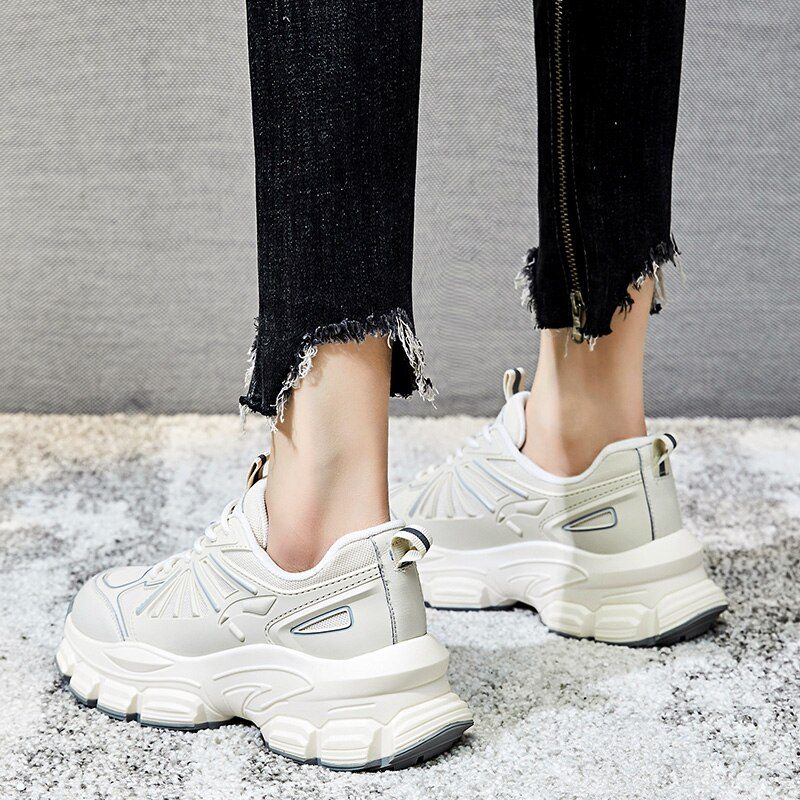 Arjona Åndbar Sneaker I Læder Til Kvinder - Beige