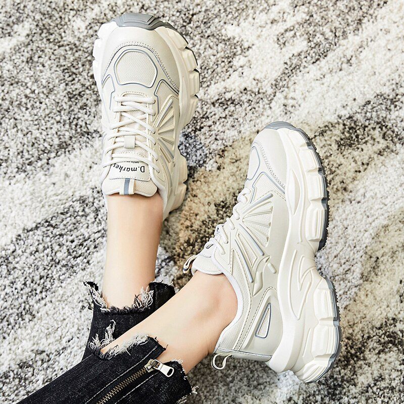 Arjona Åndbar Sneaker I Læder Til Kvinder - Beige