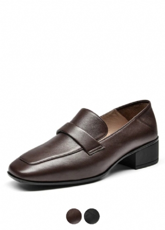 Armenia Kvinders Square Toe Flat Loafer Sko