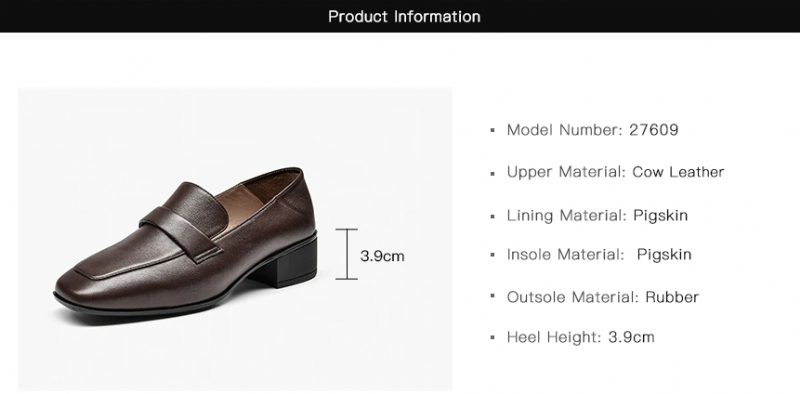 Armenia Kvinders Square Toe Flat Loafer Sko - Kaffe