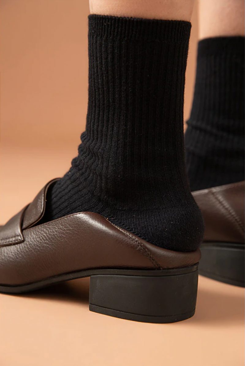 Armenia Kvinders Square Toe Flat Loafer Sko - Kaffe