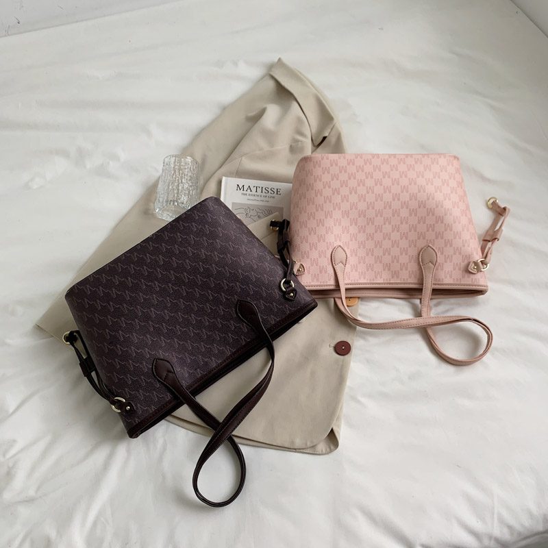 Audrey Dame Designer Høj Kapacitet Stor Skulder Håndtaske - Beige