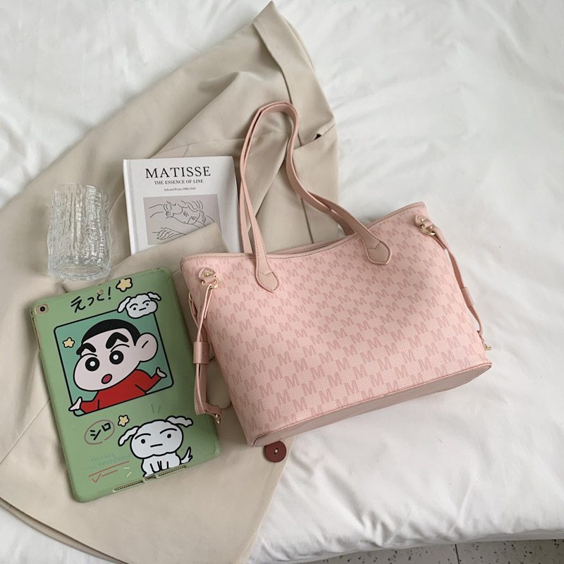 Audrey Dame Designer Høj Kapacitet Stor Skulder Håndtaske - Beige