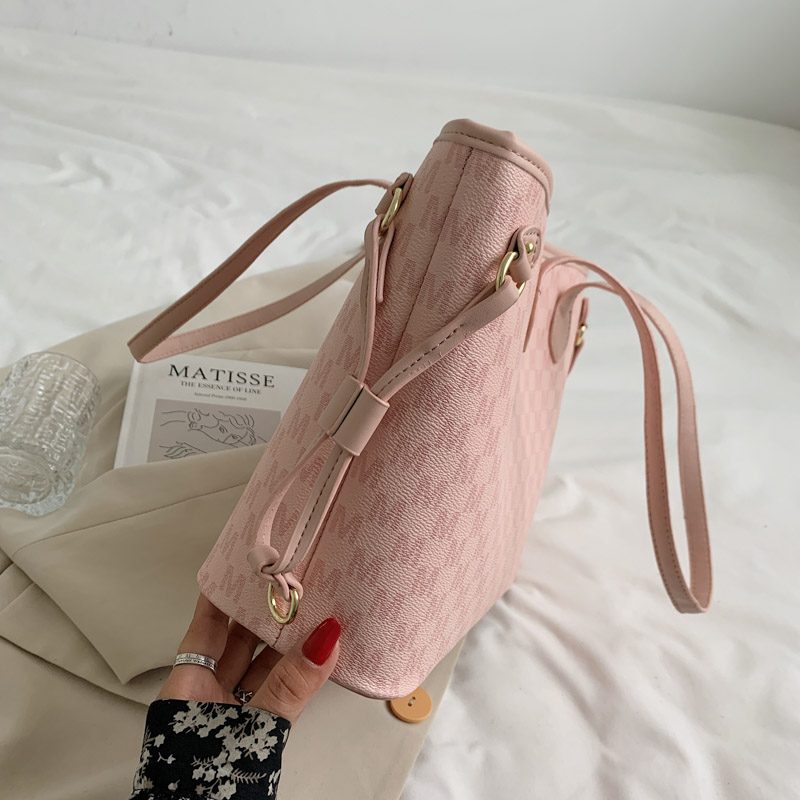 Audrey Dame Designer Høj Kapacitet Stor Skulder Håndtaske - Beige