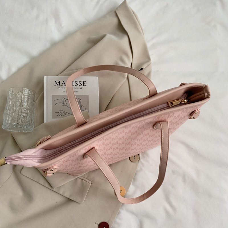 Audrey Dame Designer Høj Kapacitet Stor Skulder Håndtaske - Beige