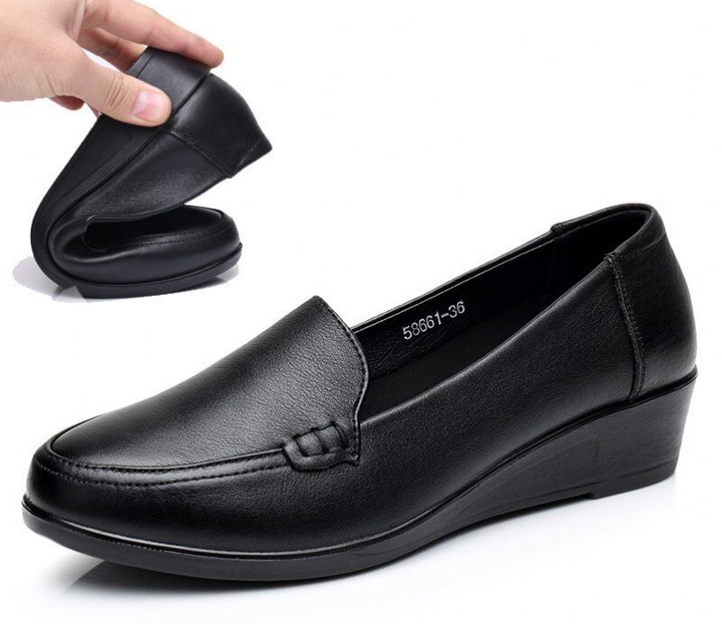 Aura Loafers I Læder Til Kvinder - Sort