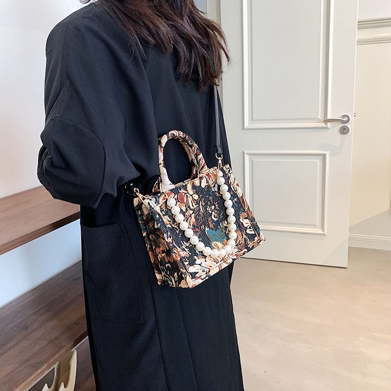 Azalea Dame Luxury Designer Large Tote Hadbag - Stor Brun