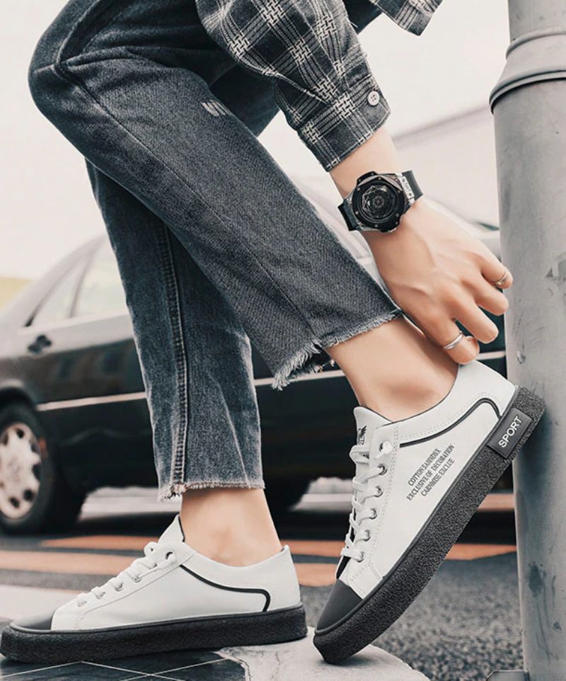 Azis Klassiske Sneakers Til Mænd - Hvid