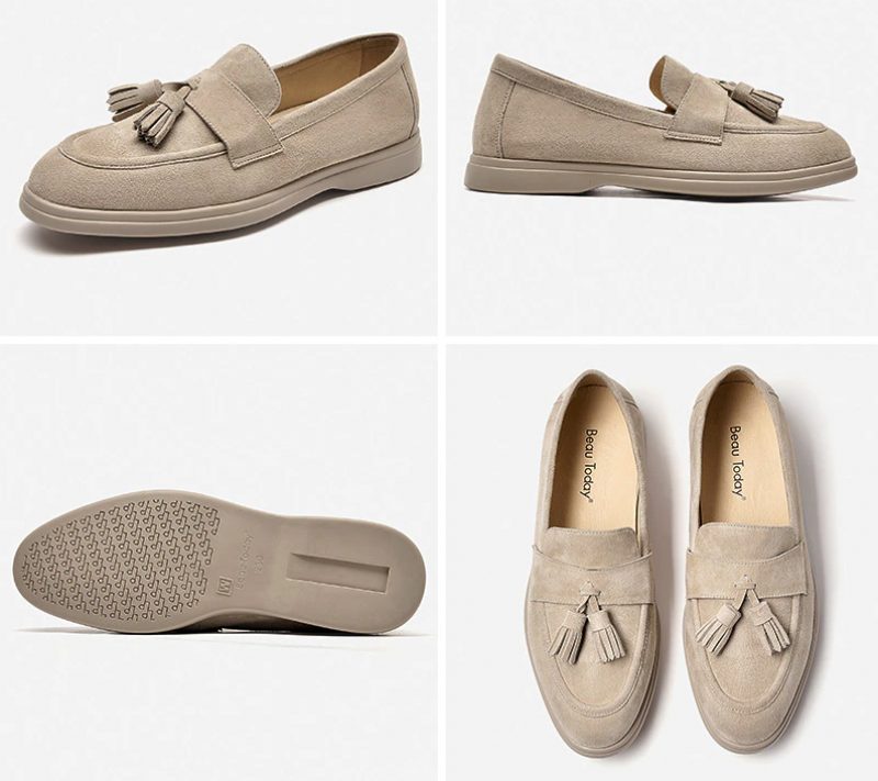 Bacilos Flade Sko Til Kvinder Uden Snørebånd - Beige