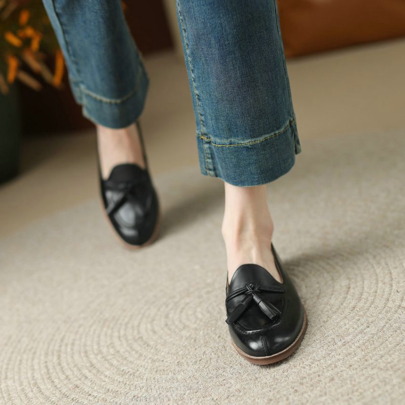 Barbara Casual Flats Loafers Til Kvinder - Sort