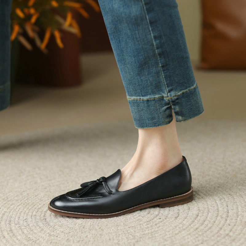 Barbara Casual Flats Loafers Til Kvinder - Sort