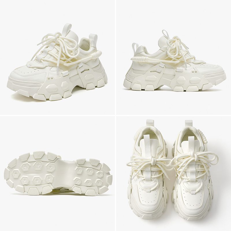 Barbara Platform Sneaker I Læder Til Kvinder - Beige