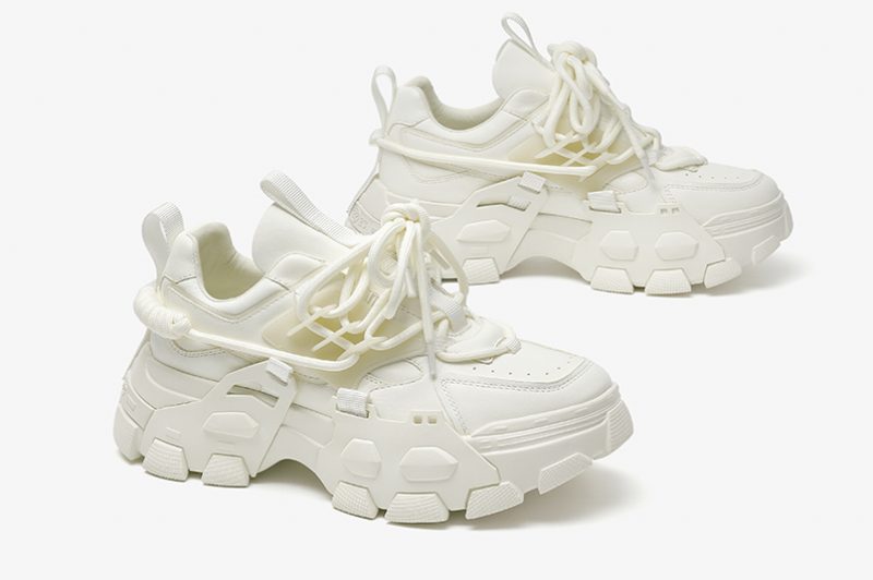 Barbara Platform Sneaker I Læder Til Kvinder - Beige