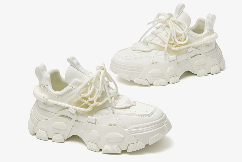 Barbara Platform Sneaker I Læder Til Kvinder - Beige