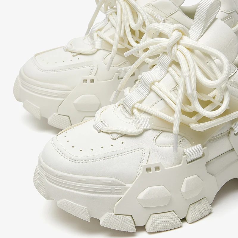 Barbara Platform Sneaker I Læder Til Kvinder - Beige