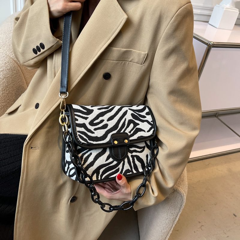 Basilio Skulder-crossbody-håndtaske Til Kvinder - Zebramønster