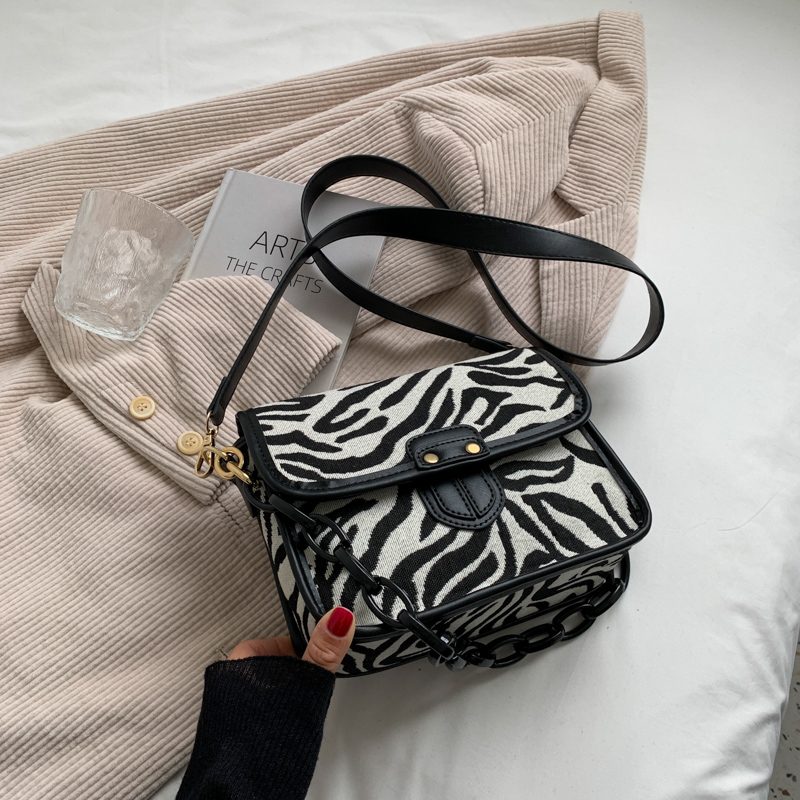 Basilio Skulder-crossbody-håndtaske Til Kvinder - Zebramønster