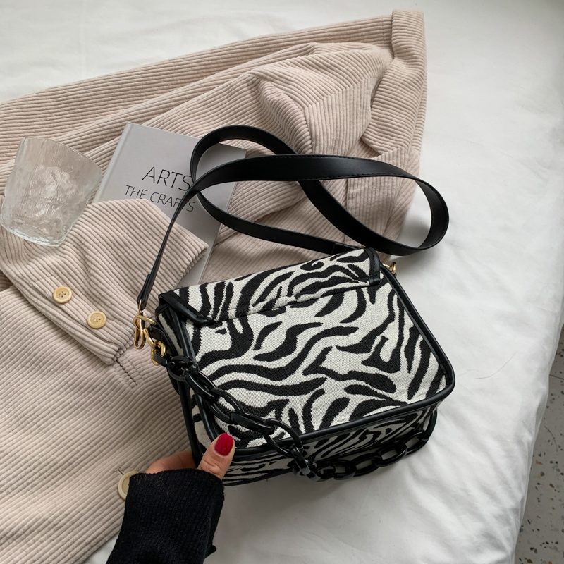 Basilio Skulder-crossbody-håndtaske Til Kvinder - Zebramønster