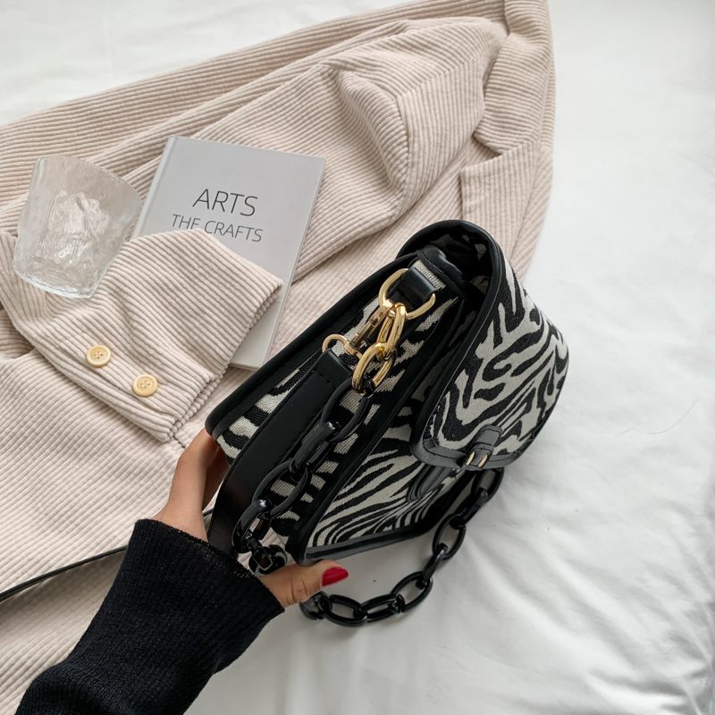 Basilio Skulder-crossbody-håndtaske Til Kvinder - Zebramønster