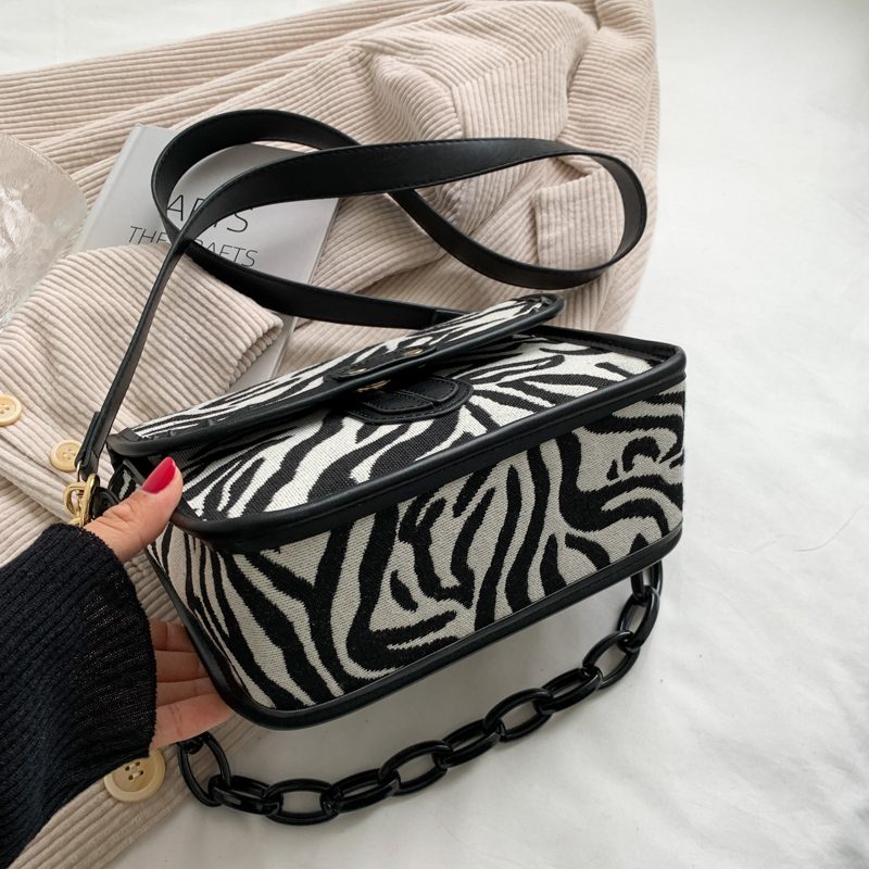 Basilio Skulder-crossbody-håndtaske Til Kvinder - Zebramønster