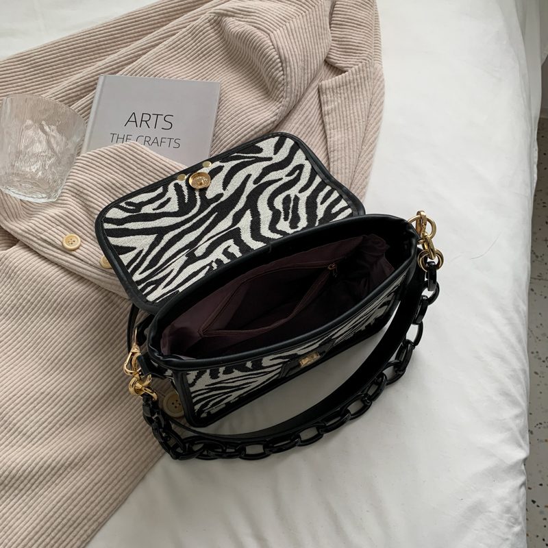 Basilio Skulder-crossbody-håndtaske Til Kvinder - Zebramønster