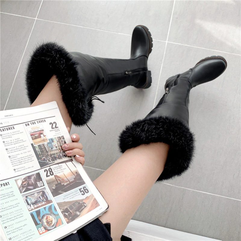 Bayron Warm Snow Black Boots Til Kvinder - Sort