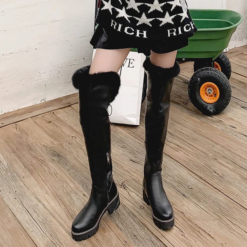 Bayron Warm Snow Black Boots Til Kvinder - Sort