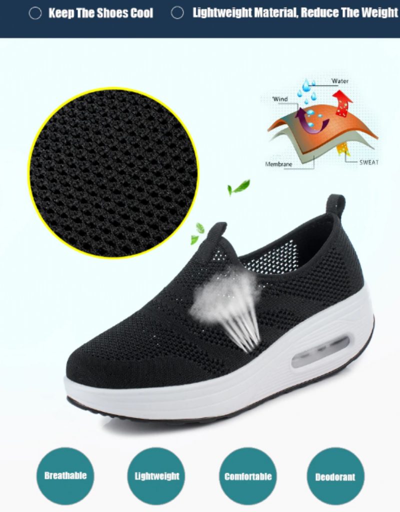 Bennu Sorte Walking-sko Til Kvinders Platform - Sort