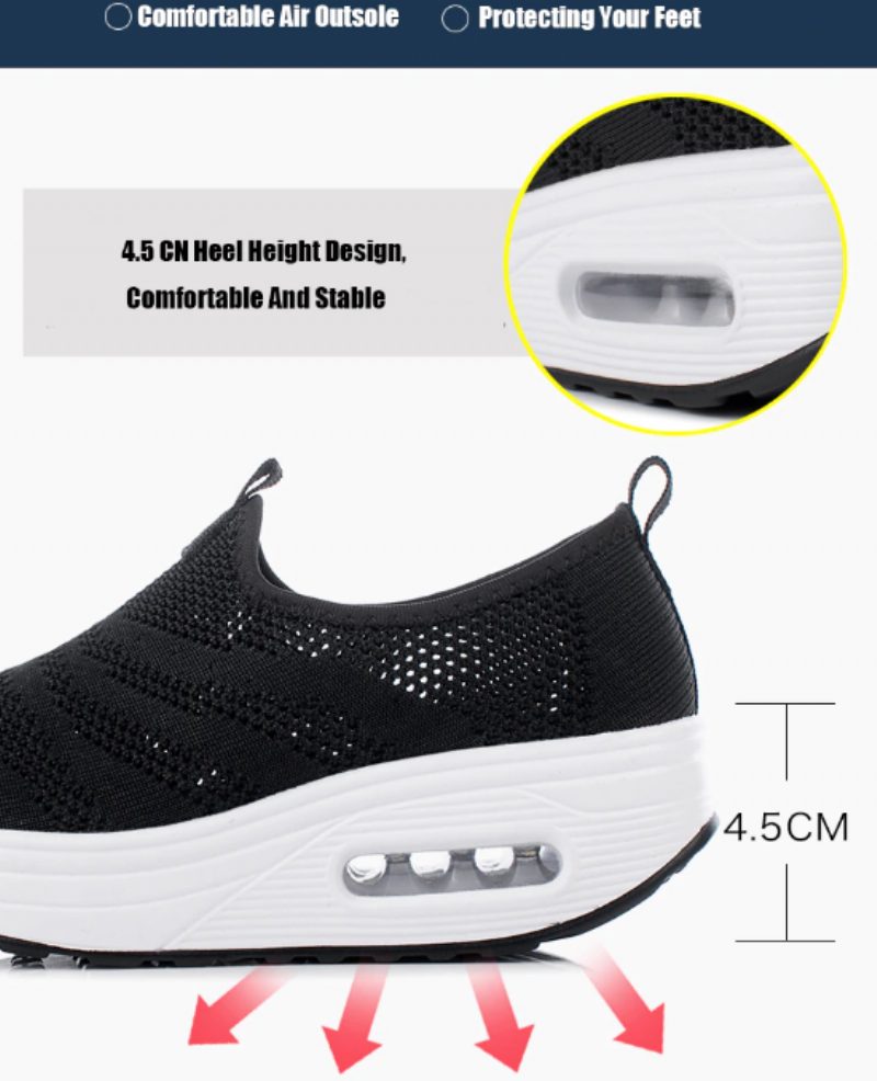 Bennu Sorte Walking-sko Til Kvinders Platform - Sort