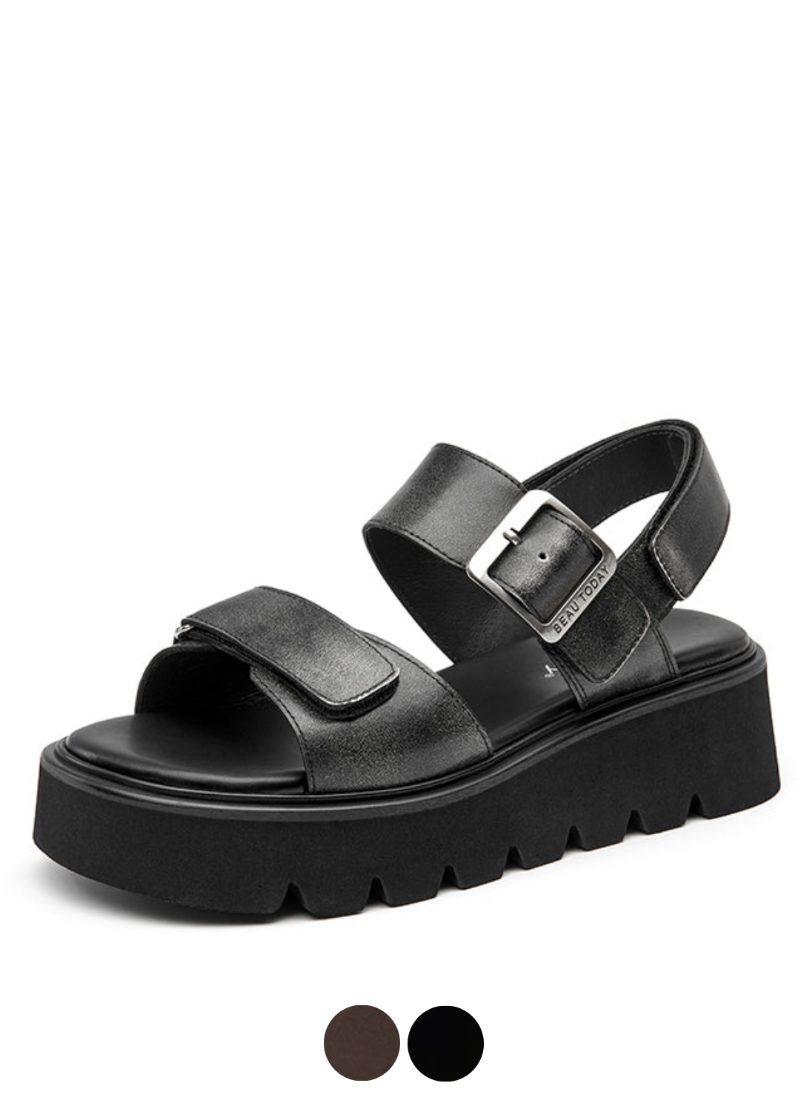 Berta Dame Læder Flats Sandaler
