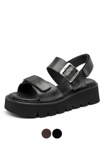 Berta Dame Læder Flats Sandaler