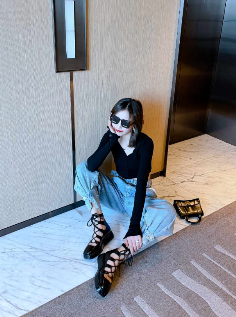 Betsey Platform Sorte Sko Til Kvinder - Sort