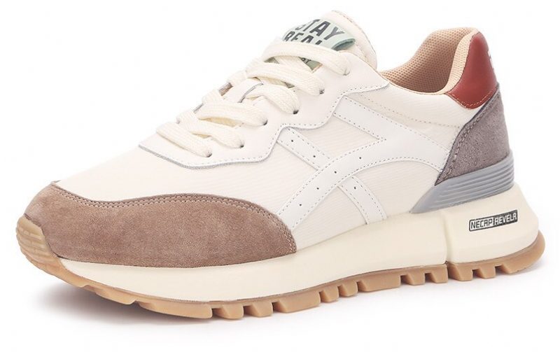 Bianco Casual Sneaker I Læder Til Kvinder - Abrikos