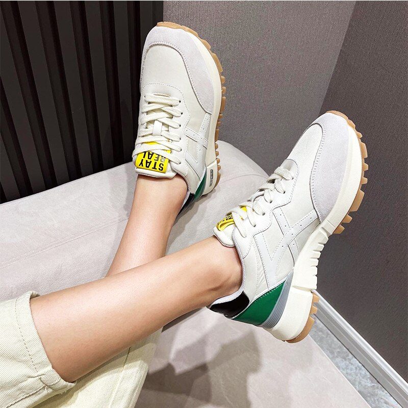 Bianco Casual Sneaker I Læder Til Kvinder - Abrikos