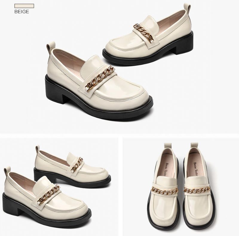 Bianco Oxford Sko Til Kvinder - Beige