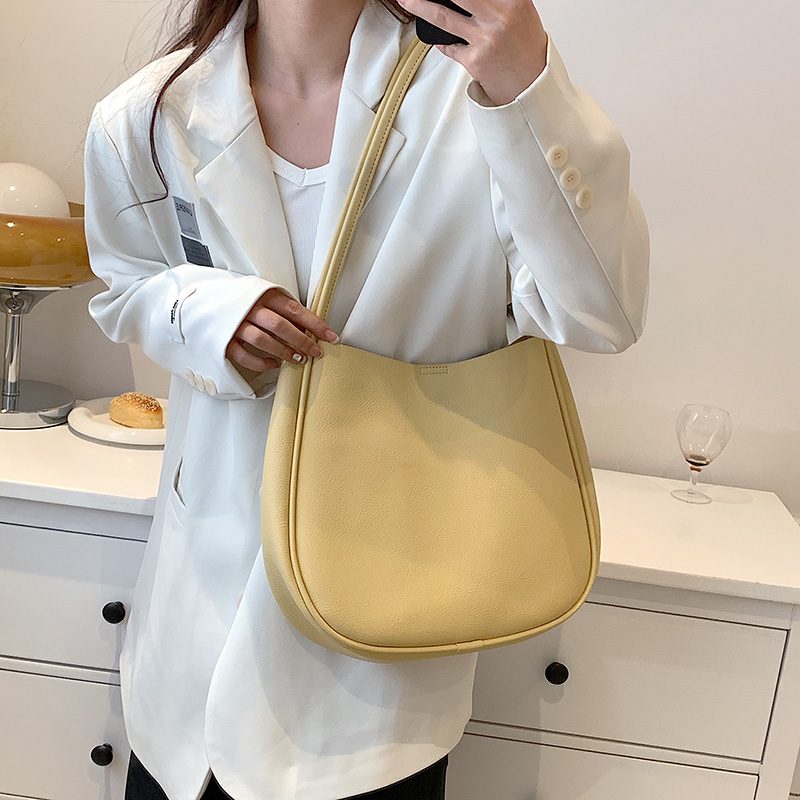 Bilin Dame Læder Bucket Shoulder Håndtaske - Grøn