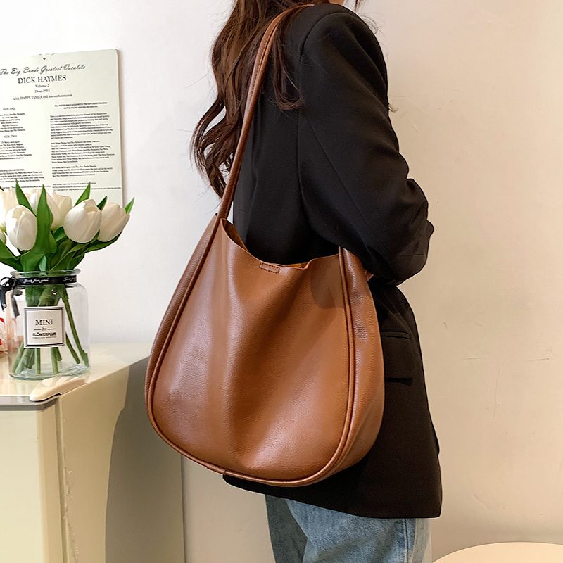 Bilin Dame Læder Bucket Shoulder Håndtaske - Grøn