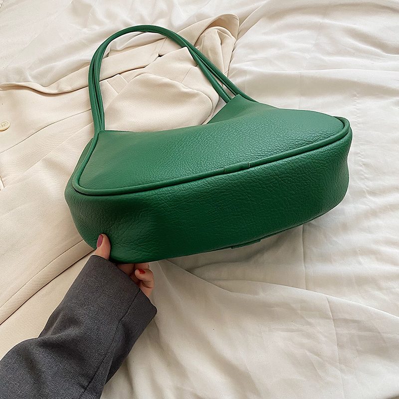 Bilin Dame Læder Bucket Shoulder Håndtaske - Grøn
