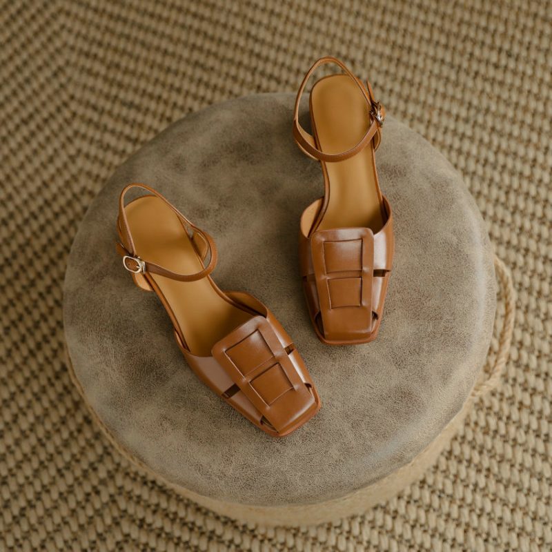 Bilma Casual Sandal I Ægte Læder Til Kvinder - Beige