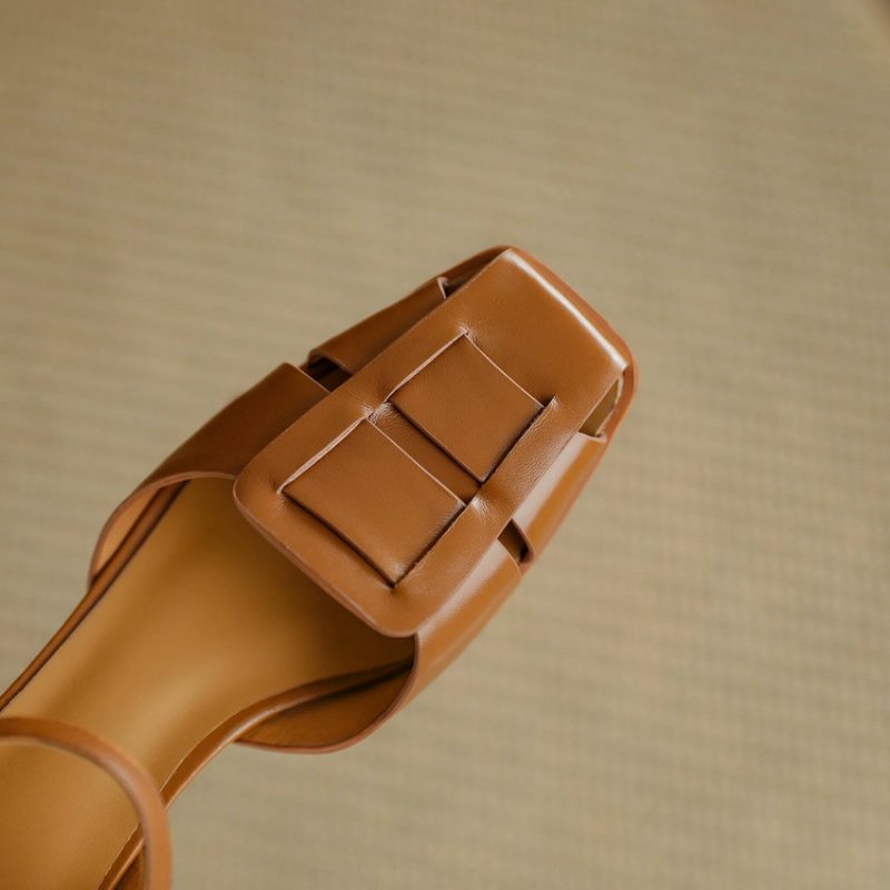 Bilma Casual Sandal I Ægte Læder Til Kvinder - Beige