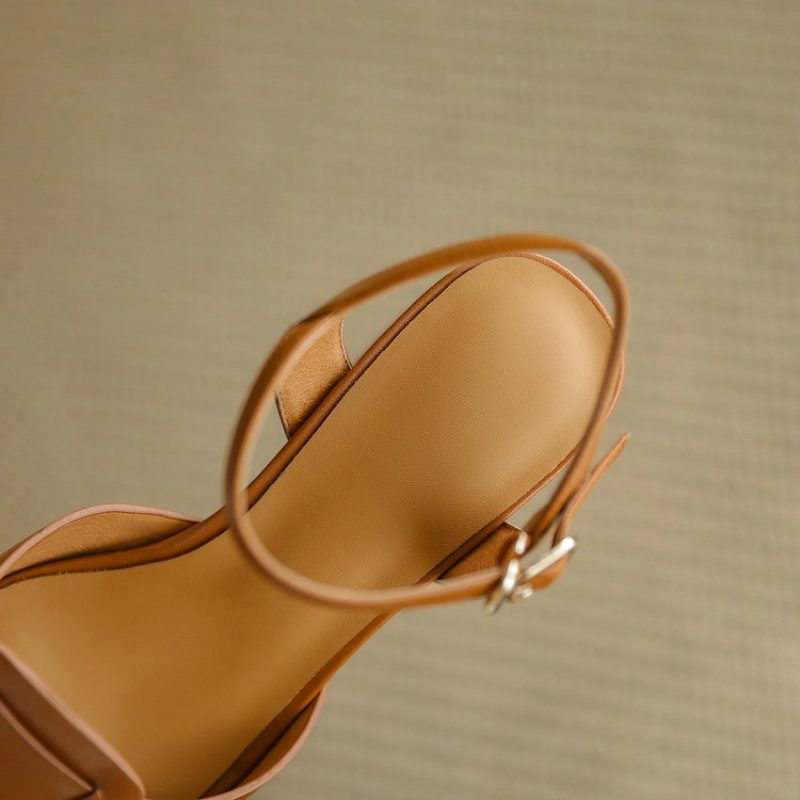 Bilma Casual Sandal I Ægte Læder Til Kvinder - Beige