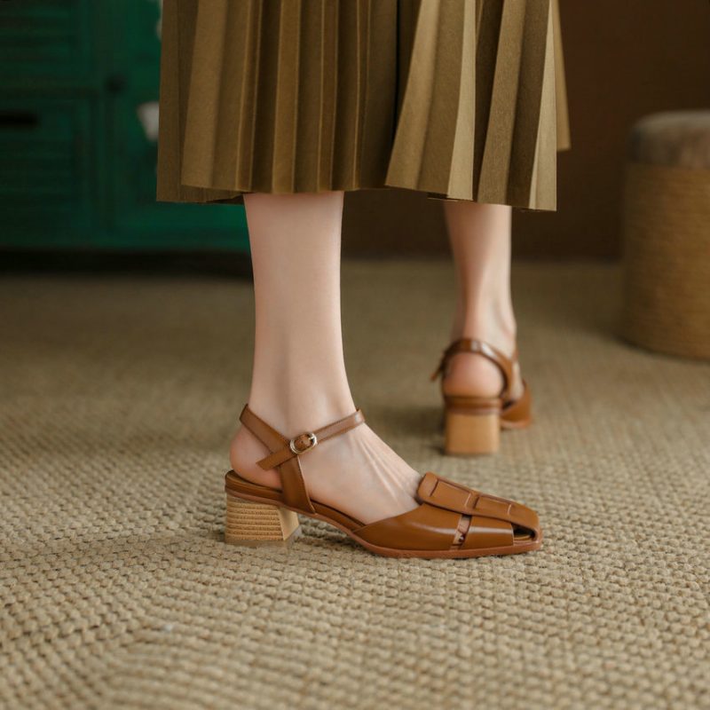 Bilma Casual Sandal I Ægte Læder Til Kvinder - Beige