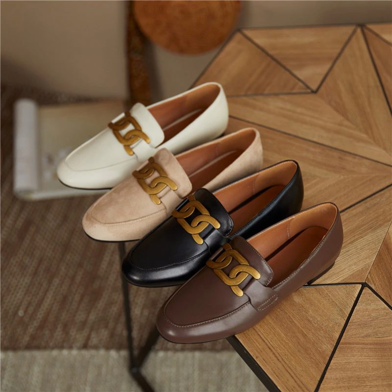 Borda Flat Loafer Sko Til Kvinder - Sort
