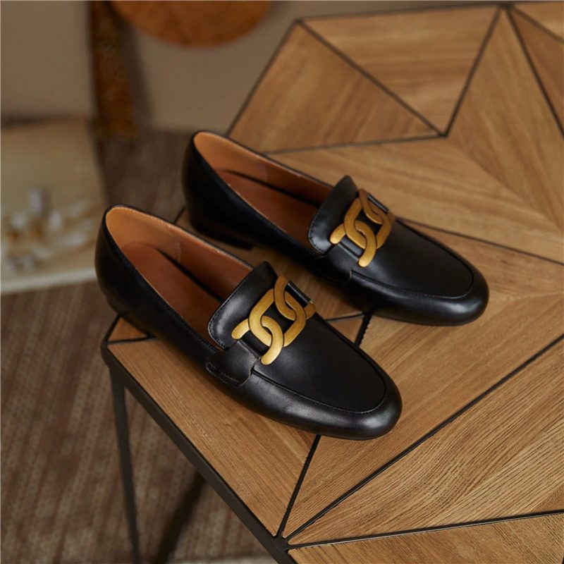 Borda Flat Loafer Sko Til Kvinder - Sort